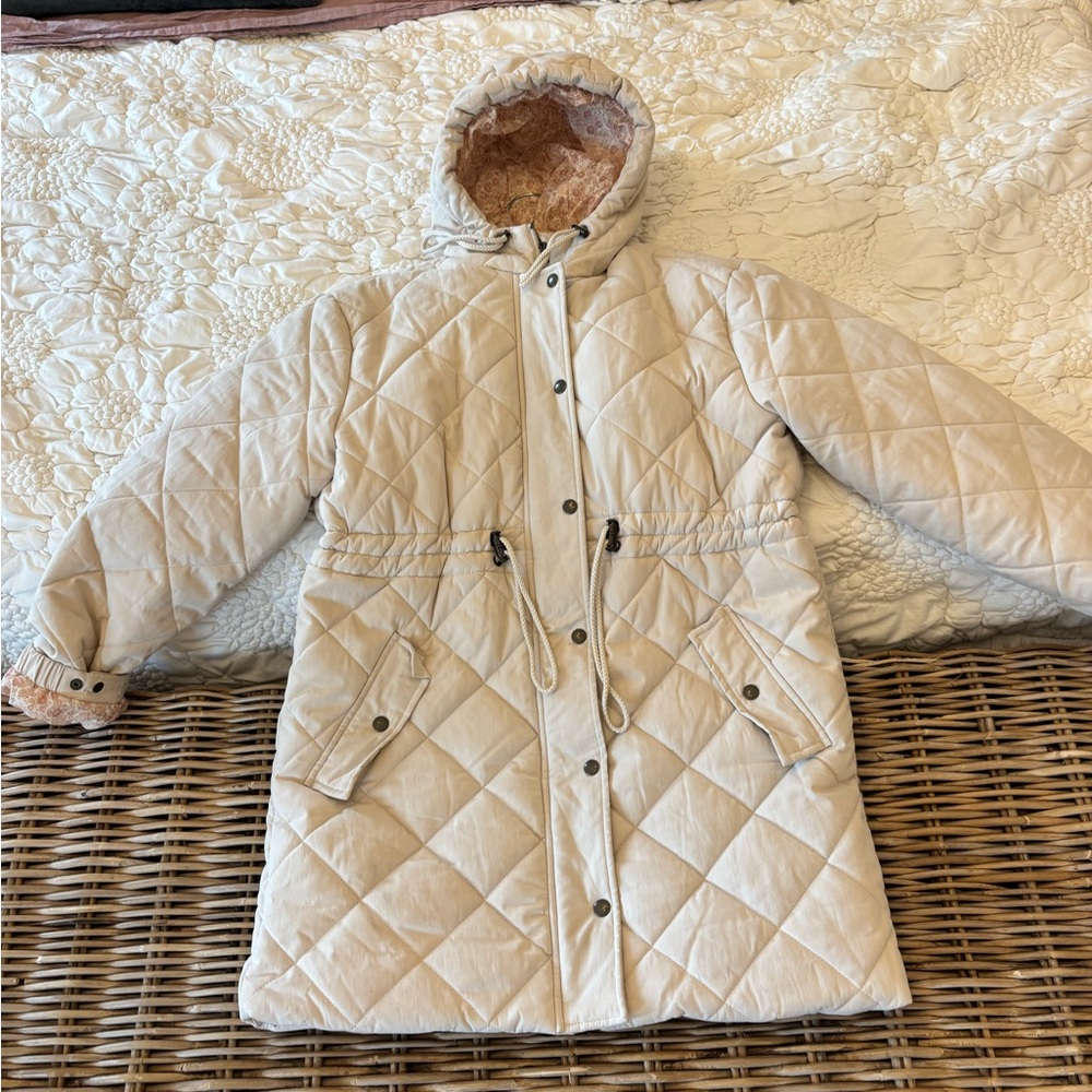 Joe Fresh Beige Quilted Puffer Coat - Picture 2 of 6